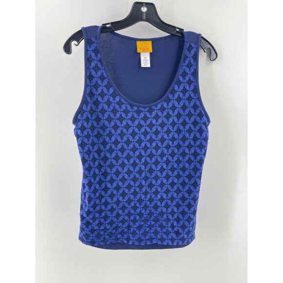 Ruby Rd Petite Women's Blue Lined Lace Sleeveless Scoop Neck Top Size PM - Picture 2 of 11